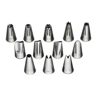 Набор кондитерских насадок 12 шт нерж. для декора тортов, пирожных и других конд. изделий