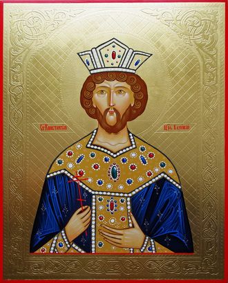 Константин Великий, Святой равноапостольный, император Римский. Рукописная икона.