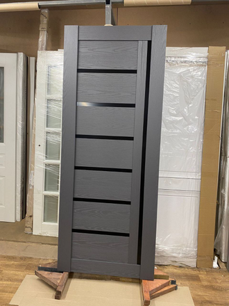 Дверь остекленная с покрытием PVC "У-6 Санремо Грей"