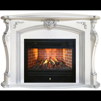 Угловой электрокамин Скарлет WT с очагом 3D Novara 26