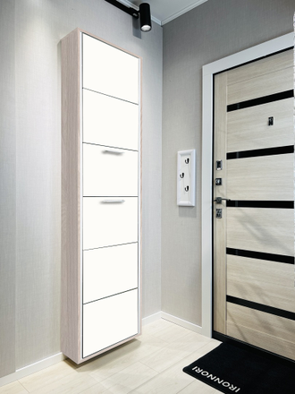 Обувница Айрон-6 Лайт (фасад стекло Белое)