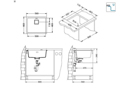 Мойка Alveus Quadrix 50 белый
