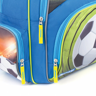 Рюкзак ПИФАГОР+ для учеников начальной школы, "Футбольный мяч", 40х30х15 см, 227936