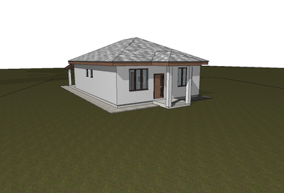 Одноэтажного дом с тремя спальнями 91.27 м² + терраса 31.55 м²(S6)