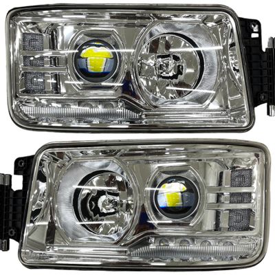 Светодиодные билед линзы для КамАЗ- 4308, 6511, 6520 ЕВРО-3 Aozoom Truck Trailer 24 вольта, со штатными линзами Hella 2 Classic