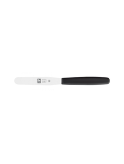 Лопатка 20,5 см. прямая раб. часть 10*1,7 см. нерж. узкая с пластик. ручкой, черная