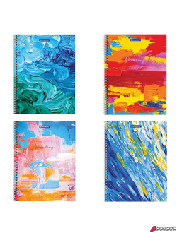 Тетрадь А4, 120 л., BRAUBERG гребень, клетка, обложка картон, «Painting».  404072