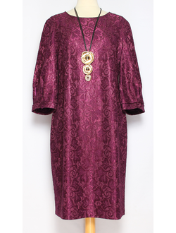 Платье"Кружевное"  укороченное вишневое р.50-54