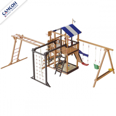 ДЕТСКАЯ ДЕРЕВЯННАЯ ИГРОВАЯ ПЛОЩАДКА САМСОН БРЕТАНЬ СЕМЕЙНАЯ в Воронеже