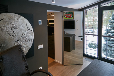 PRESTIGE. h2000/ ЗЕРКАЛО ГРАФИТ С ДВУХ СТОРОН (ULTRA 19)/ АЛЮМИНИЕВАЯ КРОМКА МАТОВЫЙ ХРОМ