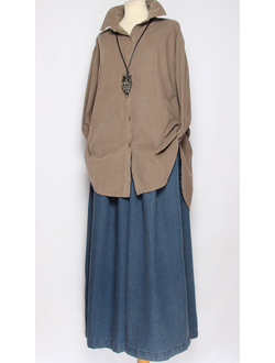 Рубашка "Вельвет защип сзади" бежевая