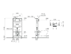 VitrA система инсталляции для унитазов, 3/6 л, Uno, совместима только с кнопкой, 730-5800-01EXP