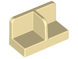 Panel 1 x 2 x 1 with Rounded Corners and Center Divider, Tan (93095 / 6153157)