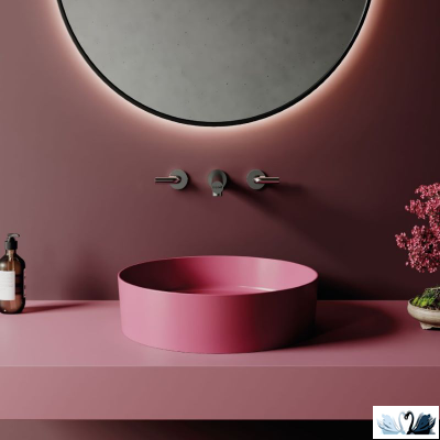 Раковина Creavit Loop LP145-00BR00E-0000 Berry Mat LP145 диаметром 45 см, бордовая, матовая