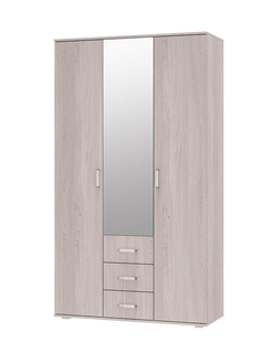 Шкаф 3-х створчатый Белла ясень белый (Мебелони)