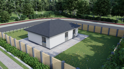 Одноэтажный дом с тремя спальнями 83м² (S63)