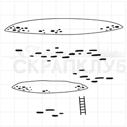 штамп острова, морская рябь