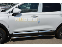 Защита порога труба d60 для Hyundai Santa fe 2021-2024