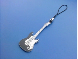 Брелок на мобильный "Электрогитара" тип 1 черно-белый