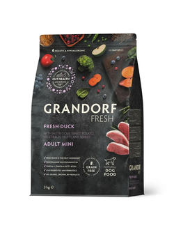 Grandorf Fresh сухой корм для собак мелких пород с уткой и бататом, 3 кг