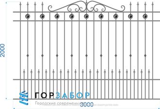 Кованый забор KZ1506 заказать по чертежу на заказ