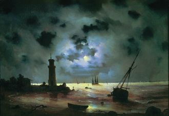 Ночной берег у маяка, по мотивам картины Айвазовского И.К. (алмазная мозаика) mp-msm-mz-ma avmn