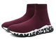 Кроссовки-носки Balenciaga Speed бордовые с надписью