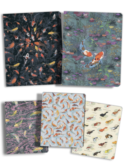 Тетрадь с японскими рыбами 24 листа в клетку для школьников и студентов