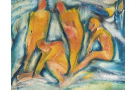 «Обнаженные мужчины (купальщики)», 1977-1978 г., бумага, акварель, 33х41,4