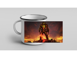 Кружка металлическая эмалированная Doom/ Дум №1