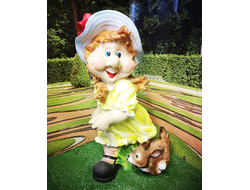 Девочка Гном с собакой  71*48см   6кг   полистоун Россия 6098/012586*