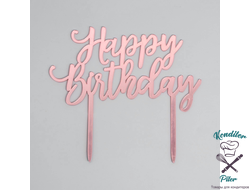 Топпер «Happy Birthday», цвет розовое золото