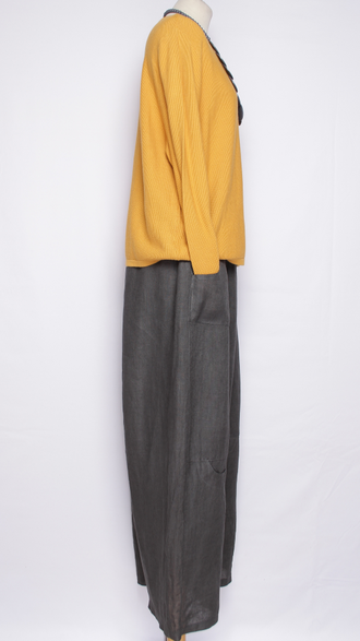 Брюки Бохо"Лён широкие с кармашками" т.синие, хаки, графит,св. бежевые  р.48-58