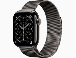 Apple Watch Series 11 42mm Slate Titanium Case with Slate Milanese Loop