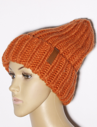 Шапка женская "Колпак резинка объёмная" 677 морская волна, пудра, ваниль, терракот