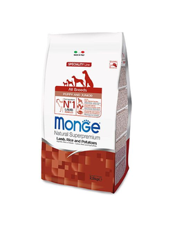 Корм для щенков Monge (Монж) Puppy & Junior Lamb ягненок с рисом 2,5 кг