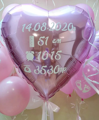 Любая надпись на звезду\сердце 45см