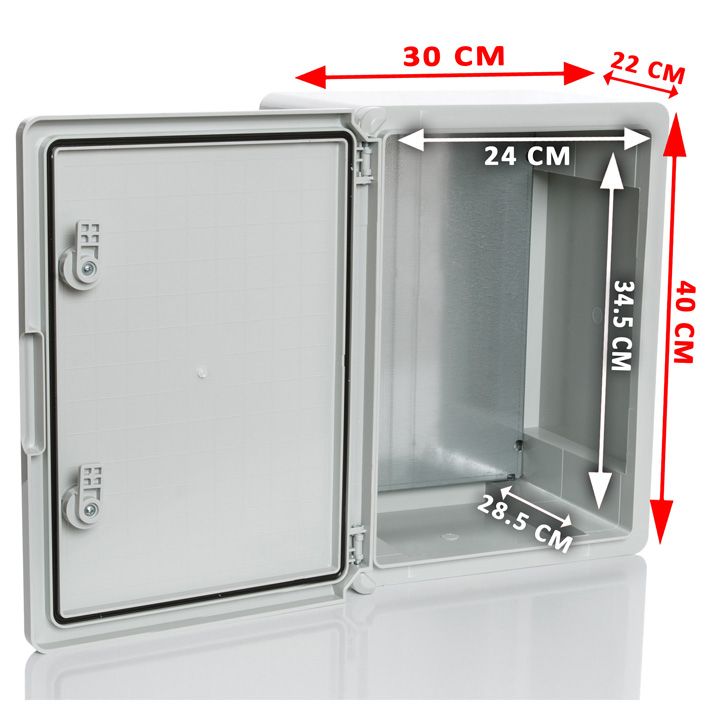 CamBox PP3005 Шкаф пластиковый с монтажной панелью, 300х400х220, непрозрачная дверца, IP65