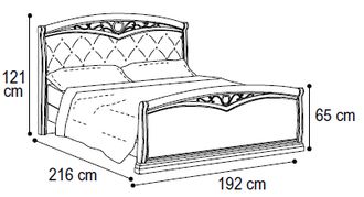 Кровать "Curvo Fregio Capitonne" с изножьем 180х200 см