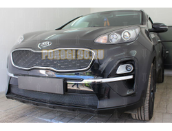 Защита радиатора KIA Sportage IV 2018- с датчиком ACC black низ