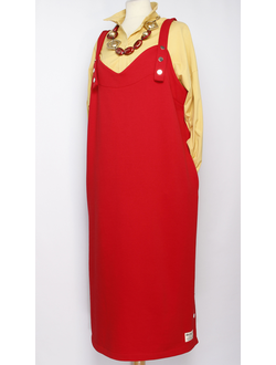 Сарафан  Бохо "ТРИКОТАЖНЫЙ" красный р.50-54