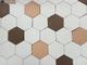 Декоративная облицовочная плитка гексагон Kamastone Соты 11368-2 белый с бежевым и коричневым, микс