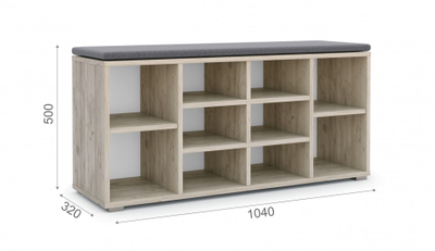 Тумба для обуви Аризона Дуб крафт серый (грей)