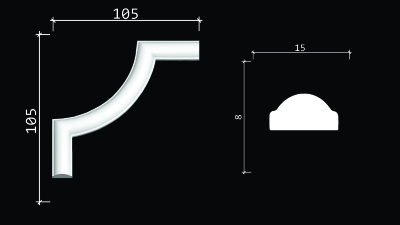 Декоративный уголок C1-130A (комплект 4 штуки)