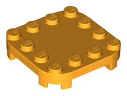 Plate, Modified 4 x 4 with Rounded Corners and 4 Feet, Bright Light Orange (66792 / 6308882)