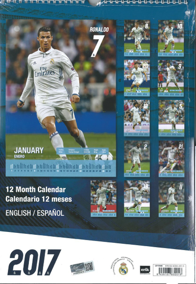 Real Madrid Official Календарь 2017 ИНОСТРАННЫЕ ПЕРЕКИДНЫЕ КАЛЕНДАРИ 2017, Real Madrid Official CALE
