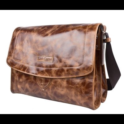 Кожаная сумка через плечо Albano Premium cognac (арт. 
5006-53)