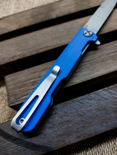 Складной нож Single EVO. Клинок копье. Сталь AUS 10, рукоять G10, цвет синий