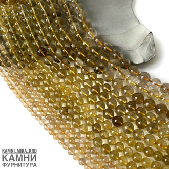 Кварц прозрачный, шары 6,1-6,4/7,7-8,3/10,4-10,6 мм, цена за нить 19 см