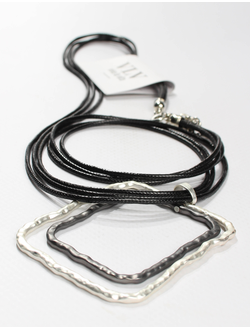 Подвеска "Рамки" серебро и черный
